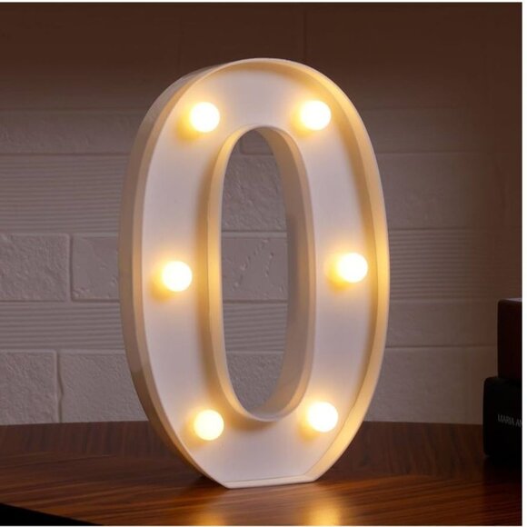 Led Light Up Number “0” Decorative Led Number/Letter Light - Picture 1 of 4